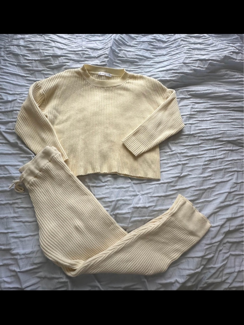 Cozy Rib-Knit Cream Sweater - Women's Crewneck